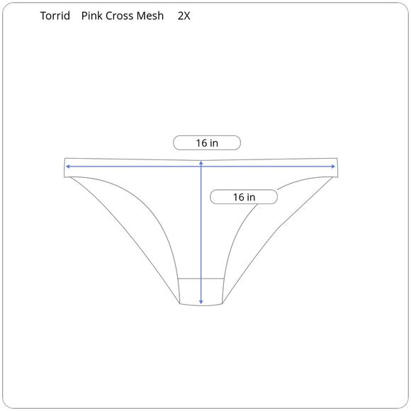 Torrid NEW 2X High-Rise Lattice-Side Swim Bottom in Pink Glo Bright Neon - Picture 9 of 9